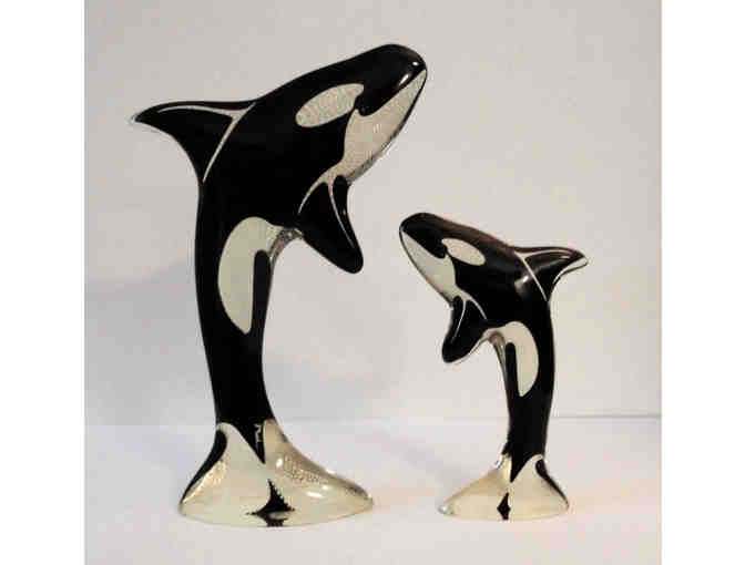 PAL- Abraham Palatnik ARTEMIS Op-Art Small Orca Whale Lucite Figurine Brazil
