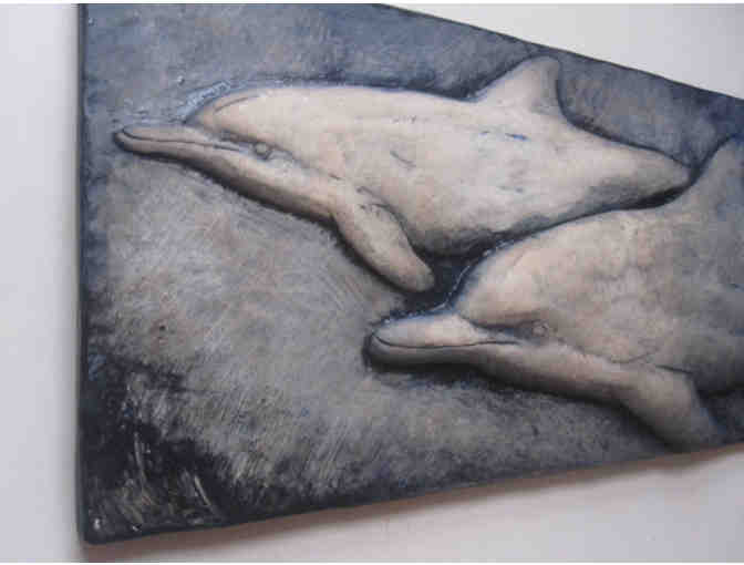 Swimming Dolphins Wallsculpture