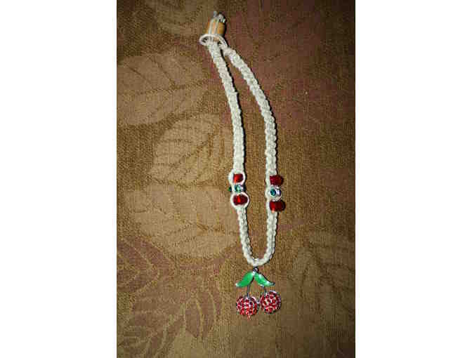 Hand-Made Cherry Medallion Hemp necklace