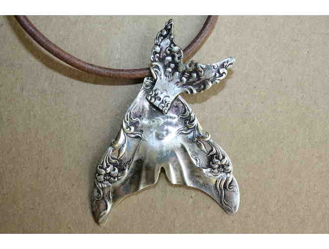 Vintage 'Bent Fork' Mother and Child Whale Tail Necklace