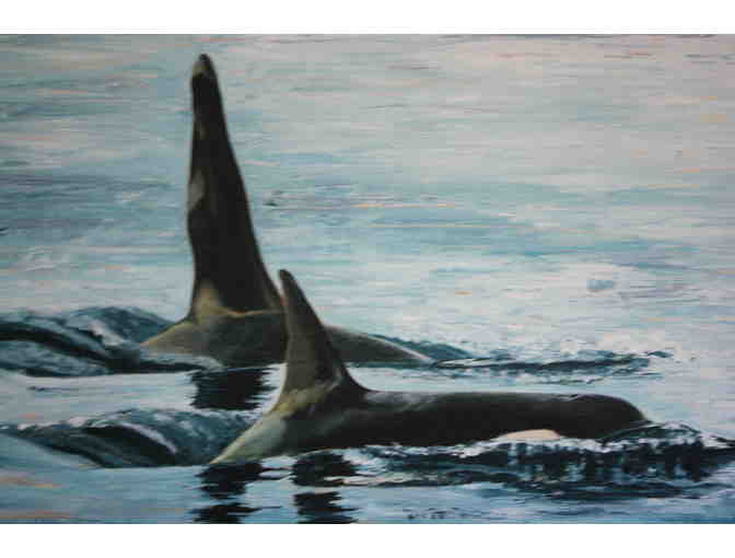 'Sentinals of the Salish Sea; J1 and J2'  Print on Stretched Canvas