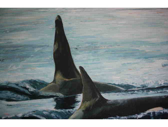 'Sentinals of the Salish Sea; J1 and J2'  Print on Stretched Canvas
