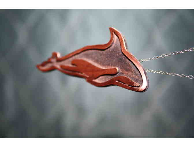 Layered Oxidized Copper Orca Necklace