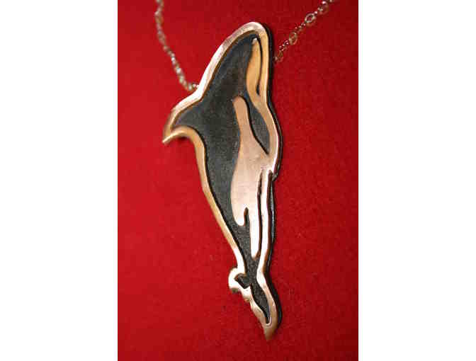 Layered Oxidized Copper Orca Necklace