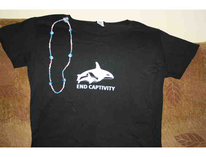 End Captivity Pajamas (XL) and Hand-Knotted Dolphin Necklace.