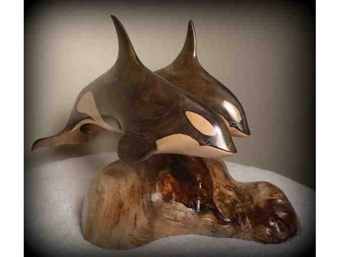 Terry Woodall Myrtlewood Sculpture 'Ocean Sun and Lolita Together Again'