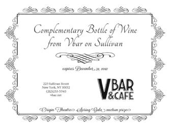 Membership:  Glucksman Ireland House and Bottle of Wine at V-Bar in Sullivans St.