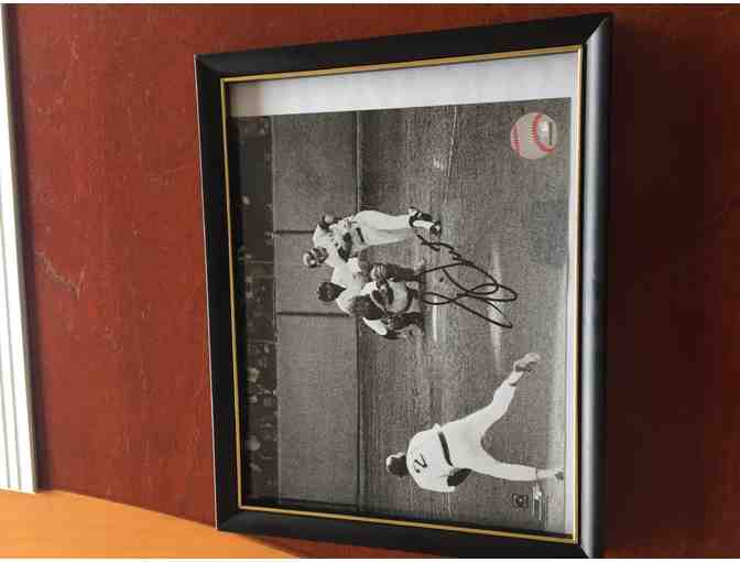 Autographed Bucky Dent Famous Home Run against the Boston Red Sox Framed Picture.