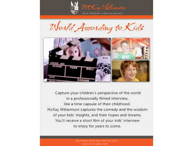 The World According to Kids Video Shoot by McKay Williamson in NYC!