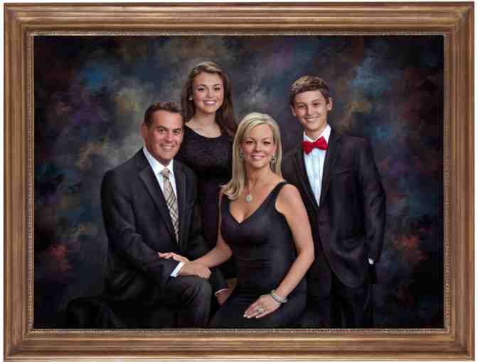 A 16in.x 20in. Masterpiece Hand Painted Family Portrait on Canvas by Kramer Portraits