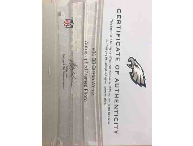 Autographed Framed Carson Wentz Photograph