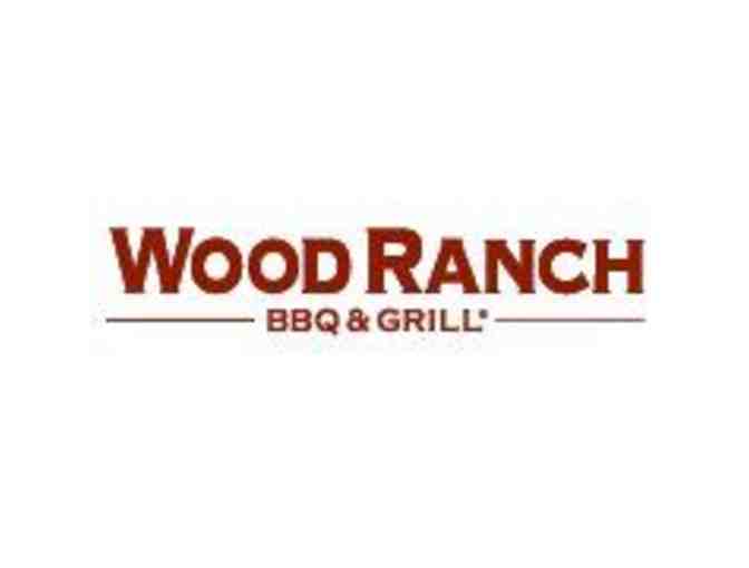 Wood Ranch $100 gift card w/Bottle of Wine, BBQ sauce, hat, shirt, wine glass & mug