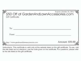 $50 Gift Certificate to GardenAndLawnAccessories.com