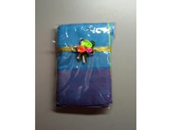 Cambodian Krama Scarf - Light Blue with Purple