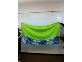 Blue & Green Blanket 'No Sew'