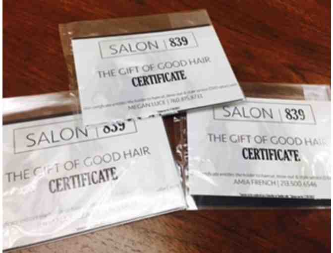 Salon 839 - Consultation, Partial Highlights or Color TouchUp, Haircut & Child's Haircut