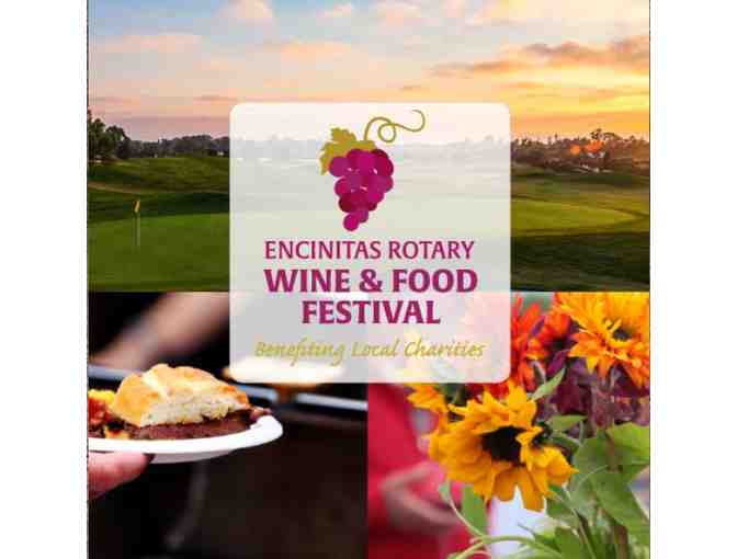 LIVE EVENT ONLY!!!!!!  Encinitas Rotary Wine & Food Festival June 1st 2019 - 2 Tickets