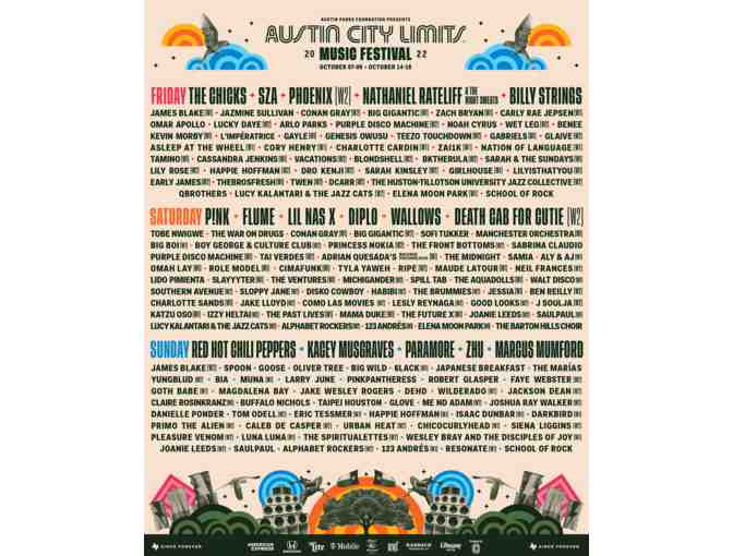 ACL Wristbands 3-Day General Admission - Two Wristbands and Parking Pass for Weekend Two