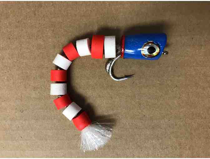 Articulated foam popper fly by Kevin Arculeo
