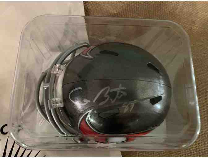 A Cameron Brate Autographed Mini Helmet