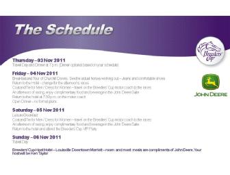 A Weekend Trip to The Breeder's Cup Races at Churchill Downs from John Deere!