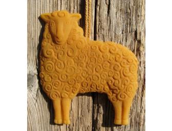 beeswax wooly sheep ornament