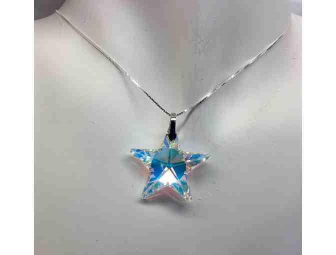 Swarovski crystal star necklace and earring set