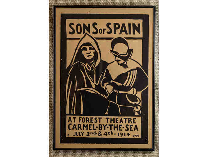 102. Sons of Spain at Forest Theatre, Carmel-by-the-Sea. Vintage 1914 Poster, framed. - Photo 1