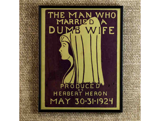 107. The Man Who Married A Dumb Wife. Vintage 1924 Poster, framed. - Photo 1
