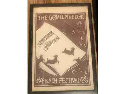 13 The Carmel Pine Cone Newspaper Carmel Bach Festival edition. Framed.