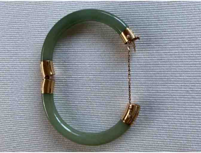 231. Jade and 14kt.Gold Bangle Bracelet