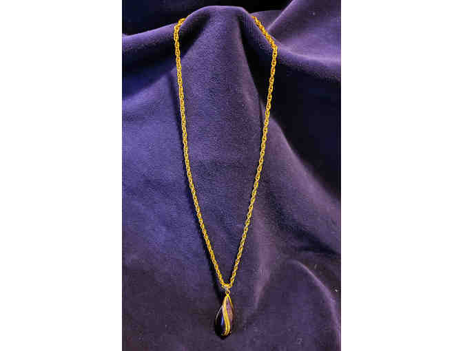 37. Amethyst Pendant on Gold Chain