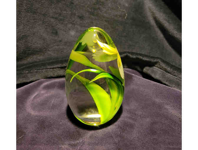 37. Yellow Iris Art Glass