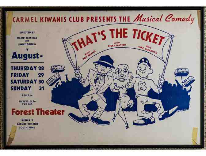 4. That's The Ticket by Don Adams, Ric Masten, Mike Monaman. 1960s Kiwanis Event. Framed - Photo 1