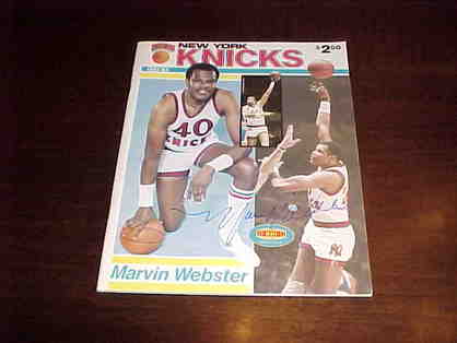 1982 Marvin Webster Knicks Autographed Program