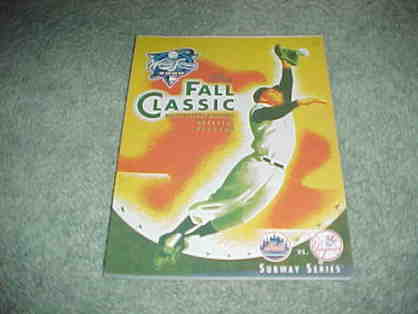 2000 World Series Baseball Program Yankees v Mets