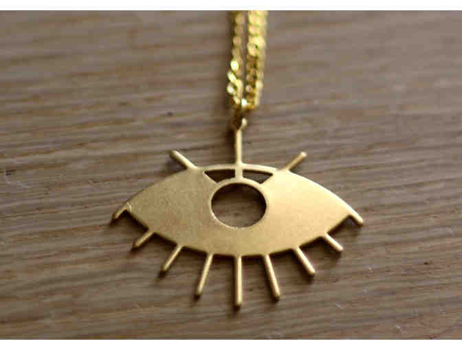 Gold Eye Necklace by Mactaggart Jewelry