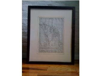 Framed 1787 Hand-drawn Map of French Guinea