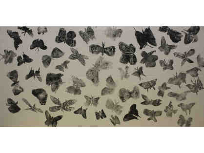 3rd Grade Artwork - Butterfly Mural, 2017, ink on canvas, 29 x 58 inches
