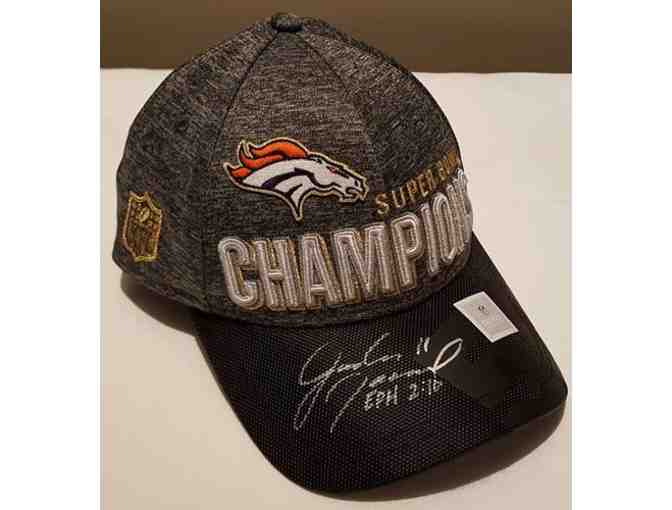 Super Bowl 50 Champion Denver Broncos cap autographed by Jordan Norwood - Photo 1