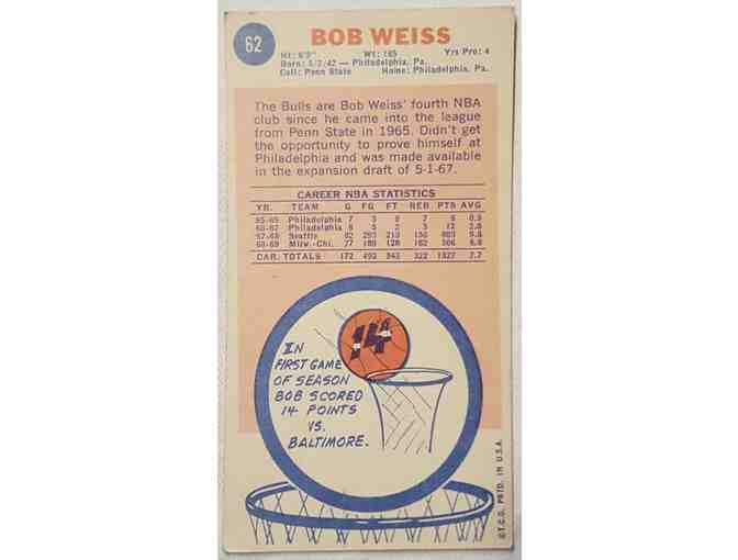 1969 Topps Bob Weiss Chicago Bulls Rookie Card