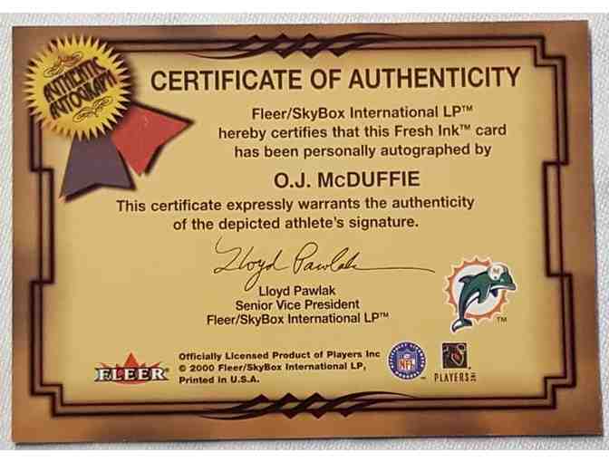 Miami Dolphins O.J. McDuffie Autographed Trading Card