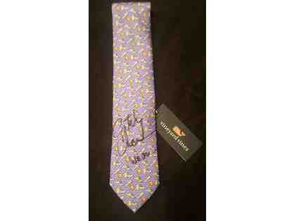 Tie with Basketball Motif Autographed by Coach Chambers