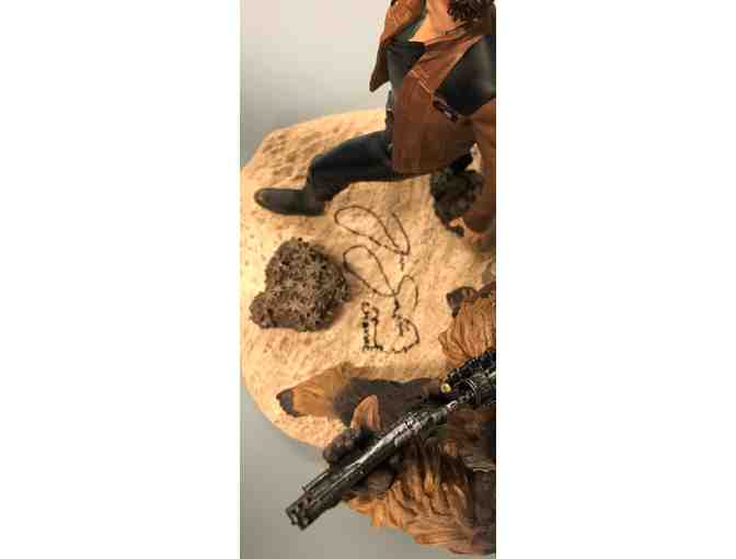 Han Solo and Chewbacca Figurine Autographed by Joonas Suotamo