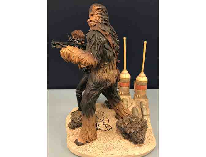 Han Solo and Chewbacca Figurine Autographed by Joonas Suotamo
