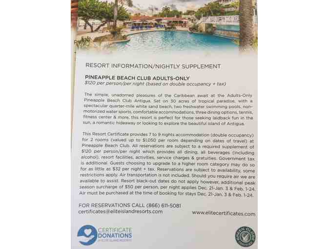 7-9 Nights at Pineapple Beach Club Antigua (Adults Only)