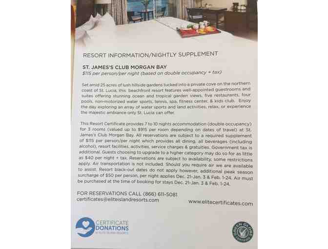 7-10 Nights at St. James Club Morgan Bay Saint Lucia