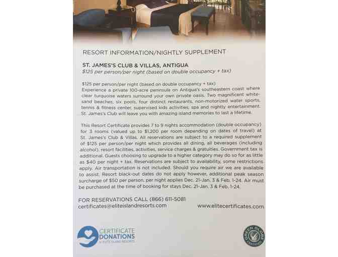 7-9 Nights at St. James Club Antigua