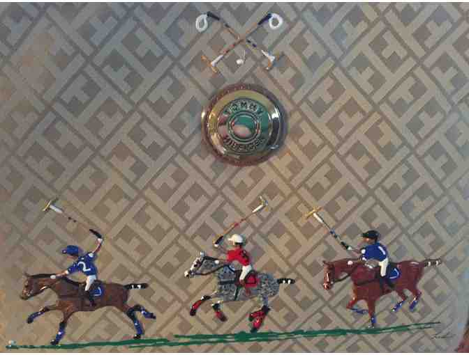 Tan Tommy Hilfiger Custom Hand Painted Polo Purse