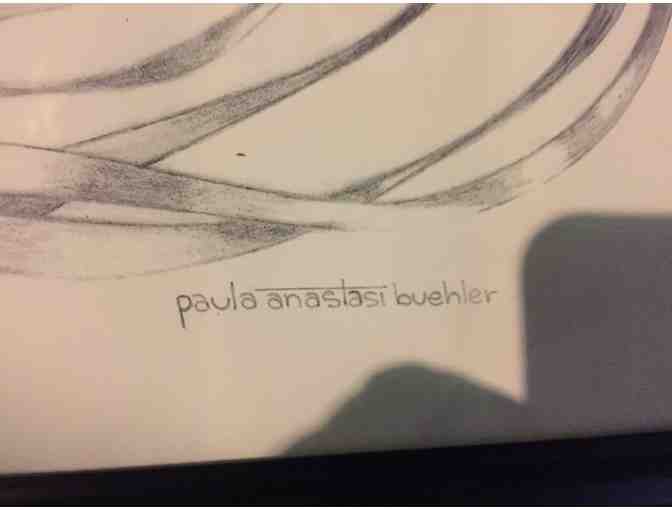 Paula Anastasi Bueler Charcoal Print 'Harvard Polo Ponies'